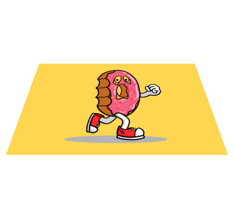 Tapete vinílico criança personagem de donut animado - TenStickers