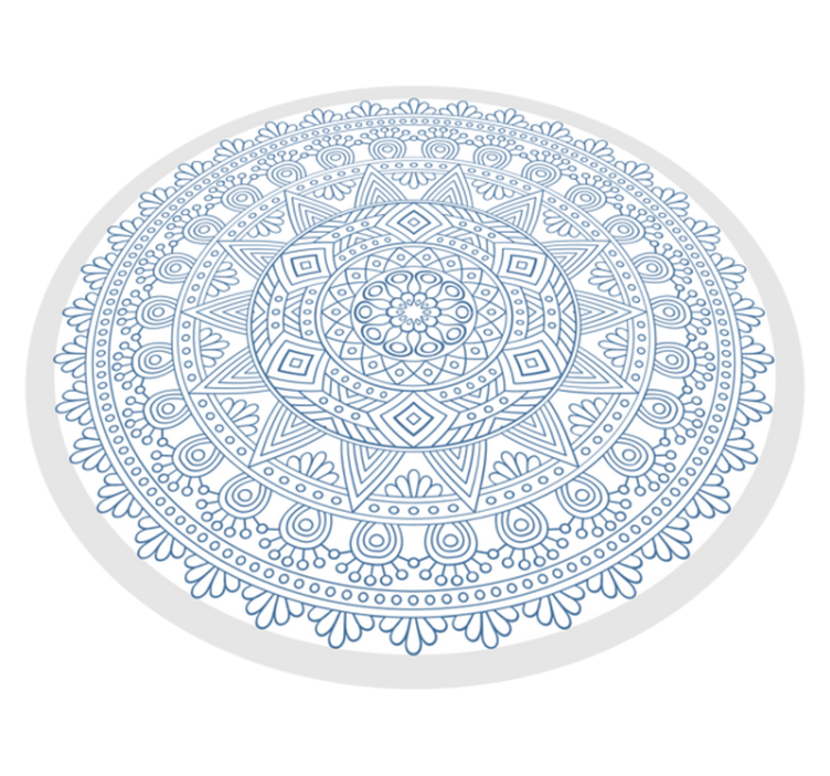 Tapete mandala vinil azul escuro e branco - TenStickers
