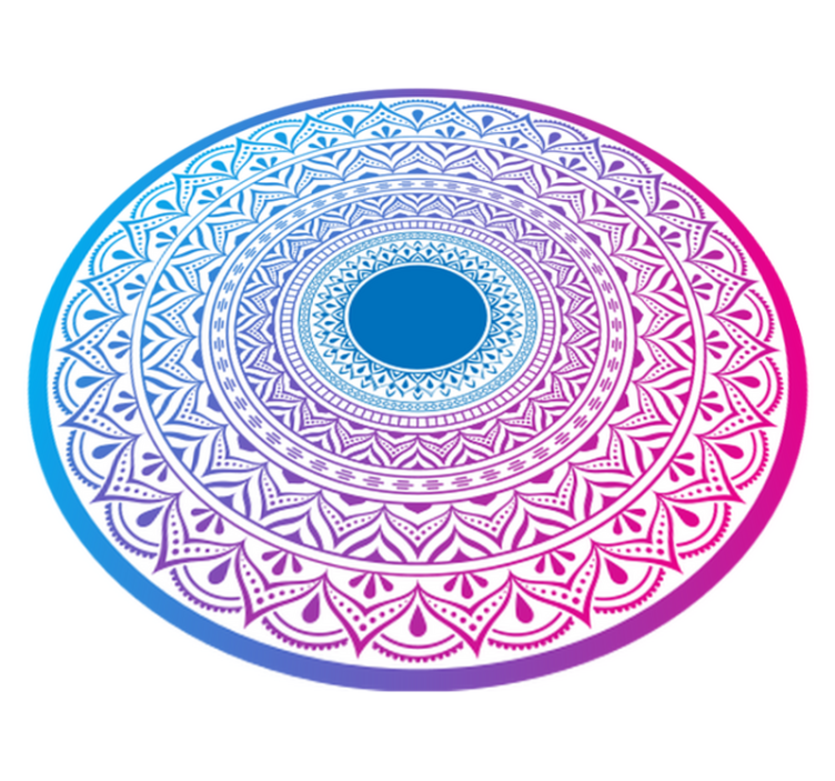 Tapete de vinil com mandala de círculo roxo e azul - TenStickers