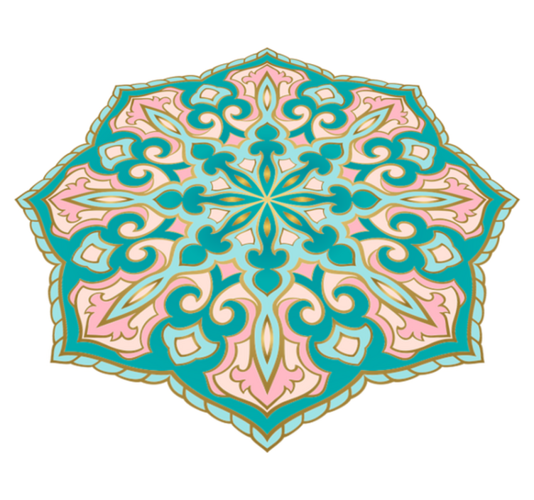 Tapete de vinil turquesa e rosa mandala - TenStickers
