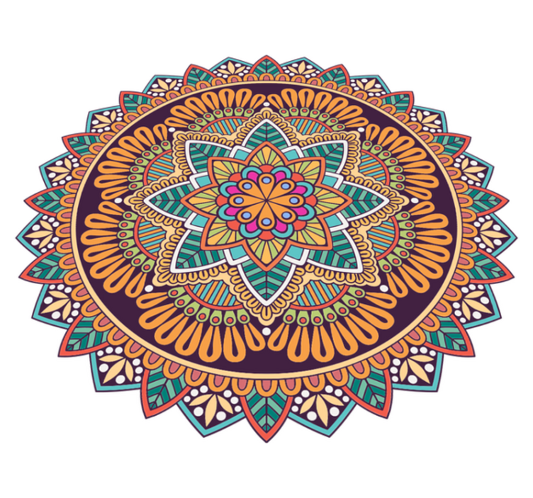 Tapete de vinil de mandala flor mandala colorida - TenStickers