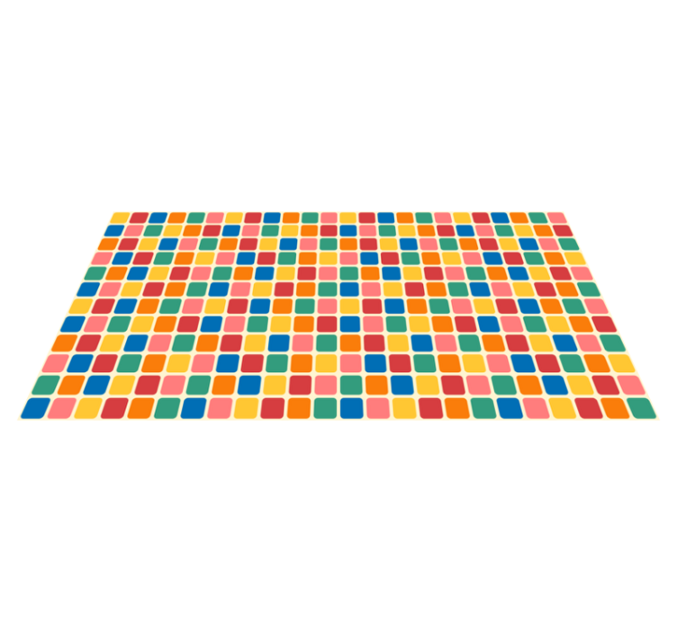Tapete vinílico geométricas quadrados de mosaico colorido - TenStickers