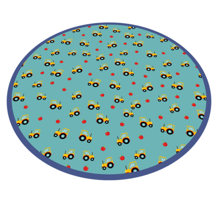 Trator e maçãs. Tapete de vinil infantil - TenStickers