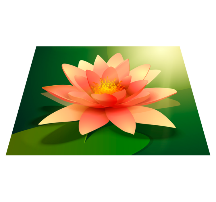 Lotus com sombra floral vinil tapete - TenStickers