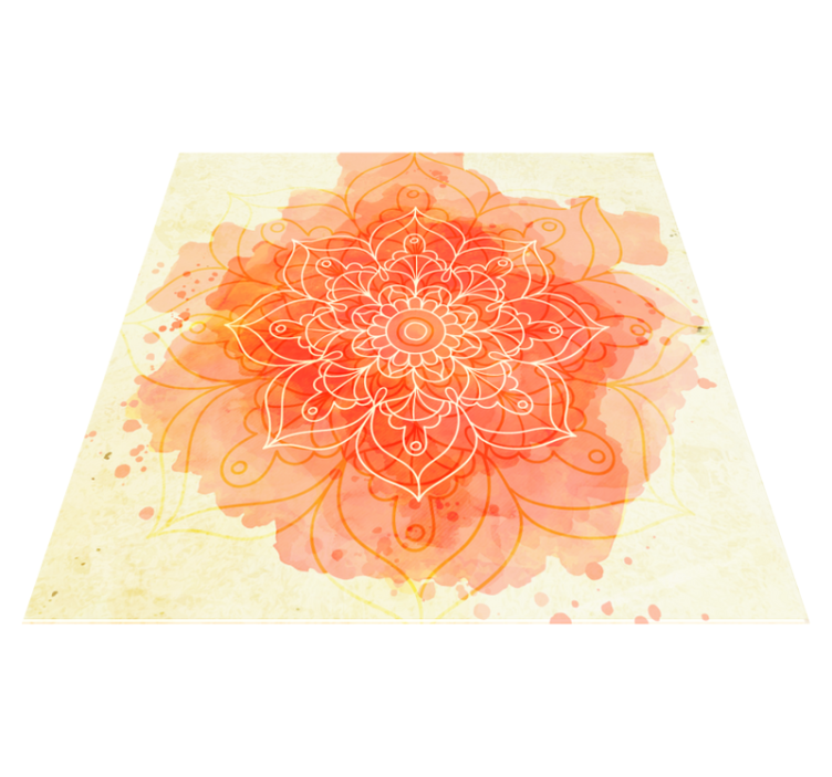 Tapete floral com produtode mandala de lótus - TenStickers