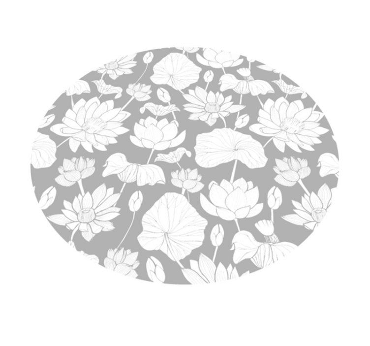 Tapete vinílico flores e plantas floral monocromático - TenStickers