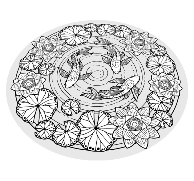 Tapete vinílico de animais serenidade do peixe koi - TenStickers