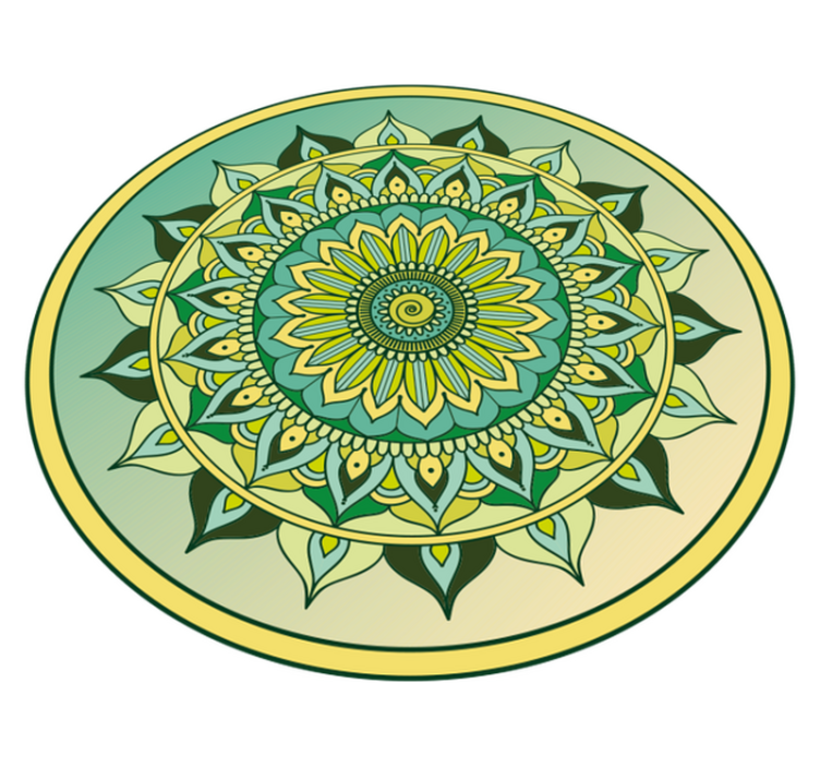 Mandala verde ombre mandala vinil tapete - TenStickers
