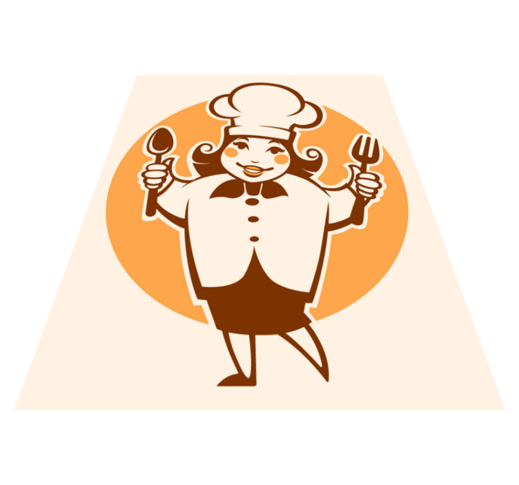 Chef saindo do buraco de ladrilhos de cozinha - TenStickers
