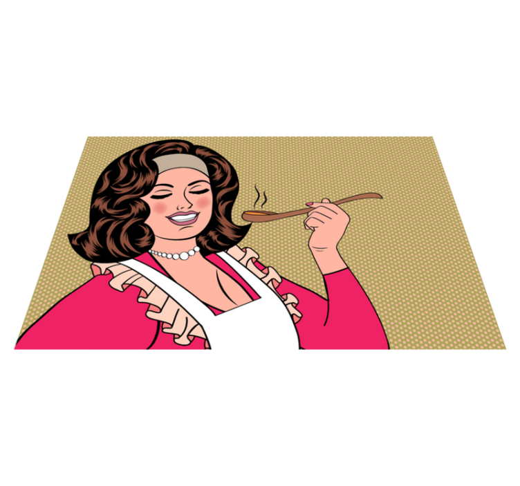 Chef de desenho animado lançando ladrilhos de cozinha - TenStickers