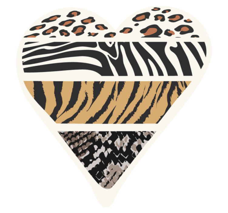 Tapete de vinil animal print com coração animal print - TenStickers