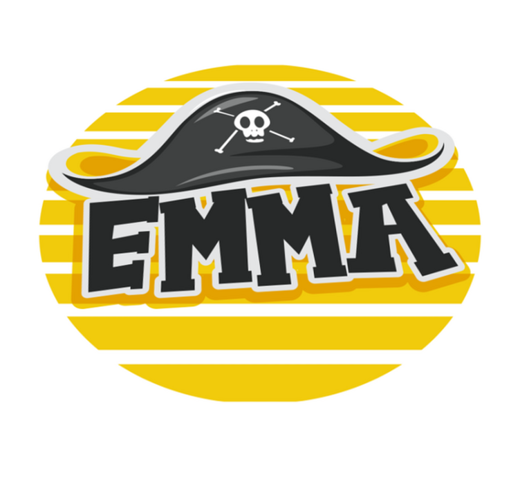 Tapete vinílico com nome tema pirata - TenStickers