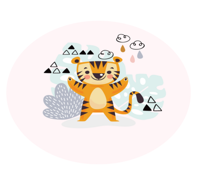 Desenho de um tapete de vinil de tigre infantil - TenStickers