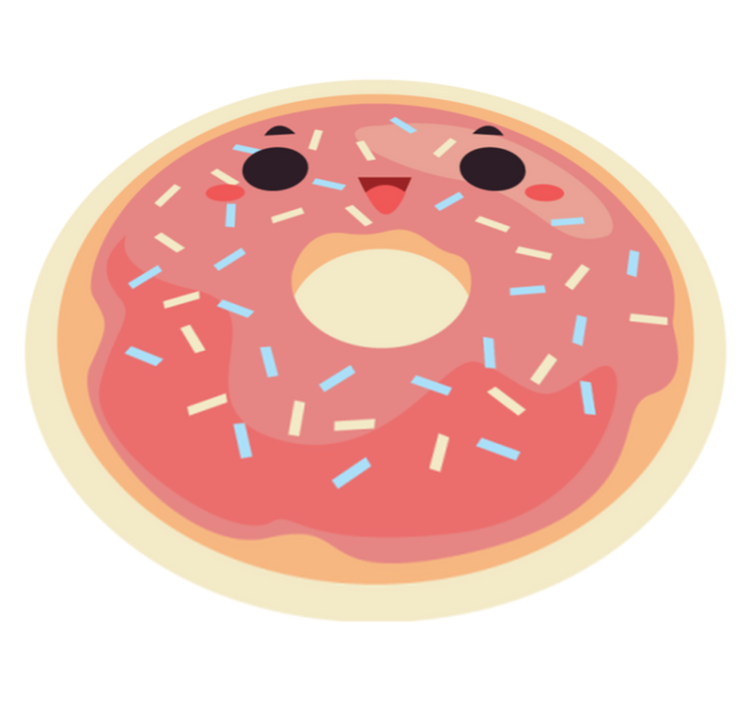 Tapete de vinil de donut de cara feliz - TenStickers