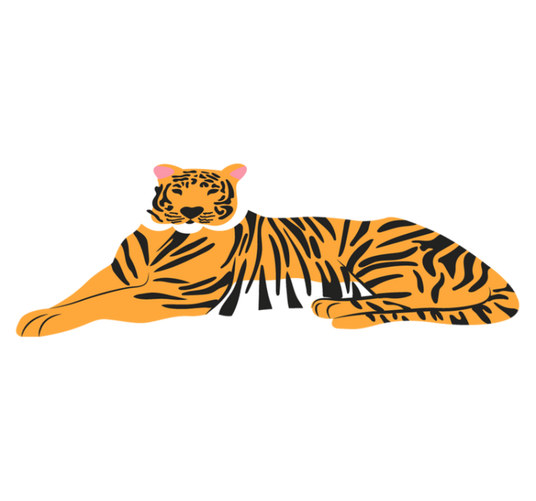Tapete vinílico de animais arte de tigre - TenStickers