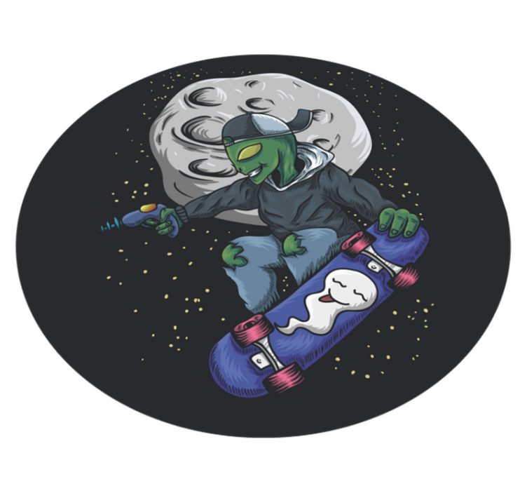 Skate alienígena na lua tapete de vinil juvenil - TenStickers