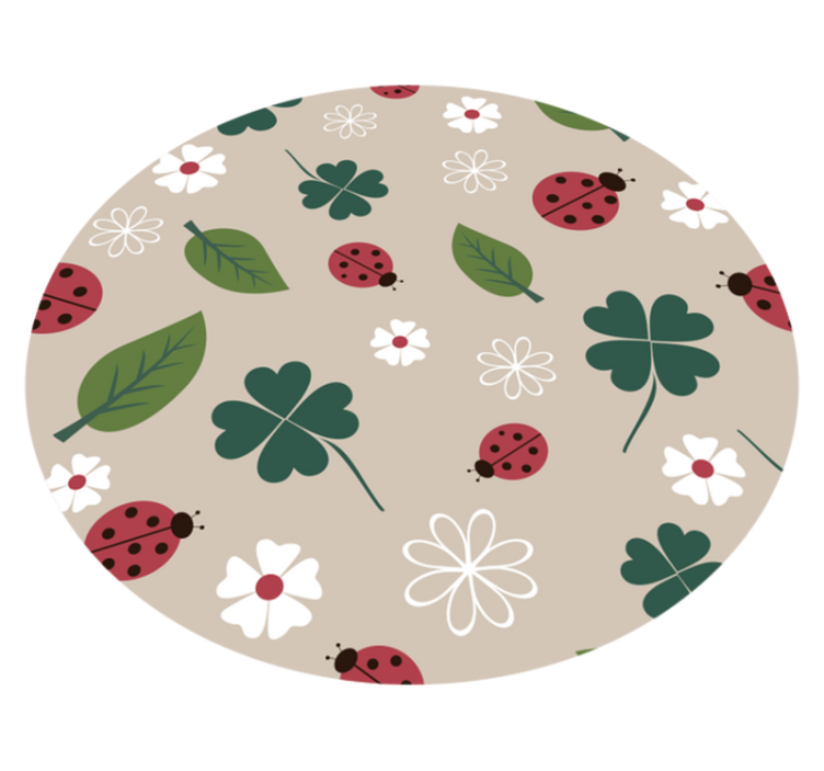 Folhas com tapete de vinil floral joaninha - TenStickers