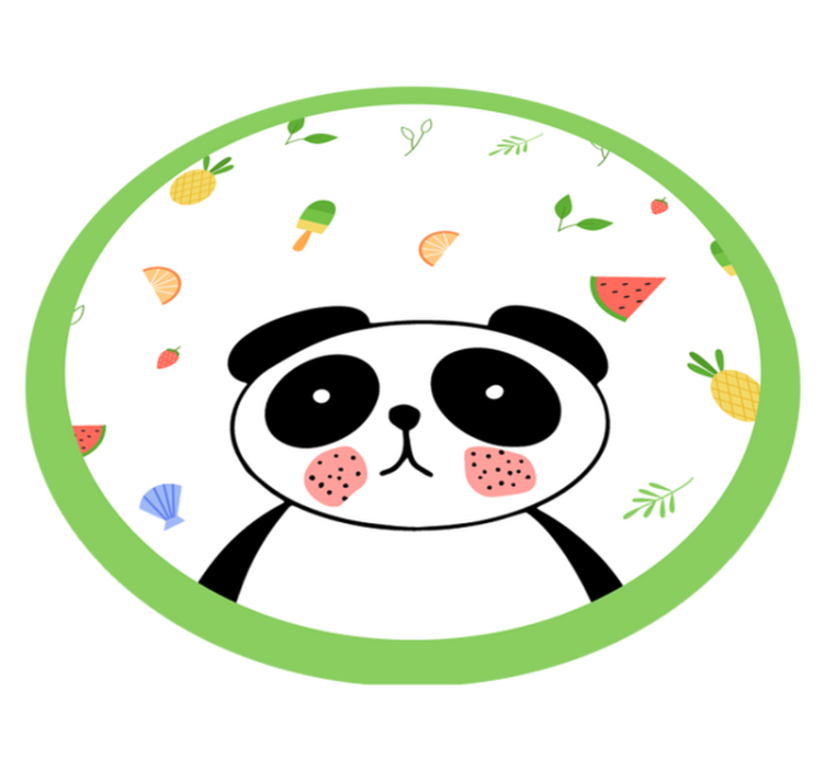 Tapete vinílico infantis círculo de panda fofo - TenStickers