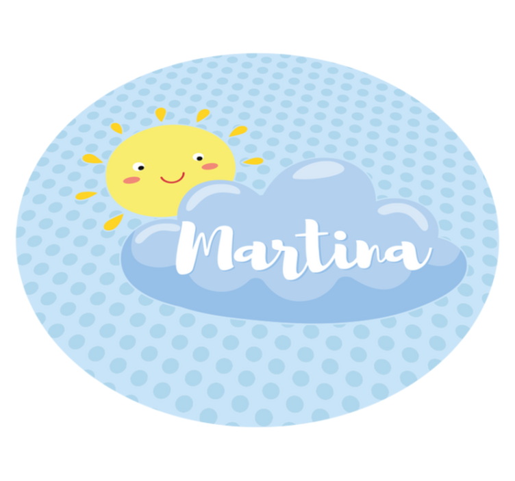 Sol e nuvens com tapete personalizado nome - TenStickers