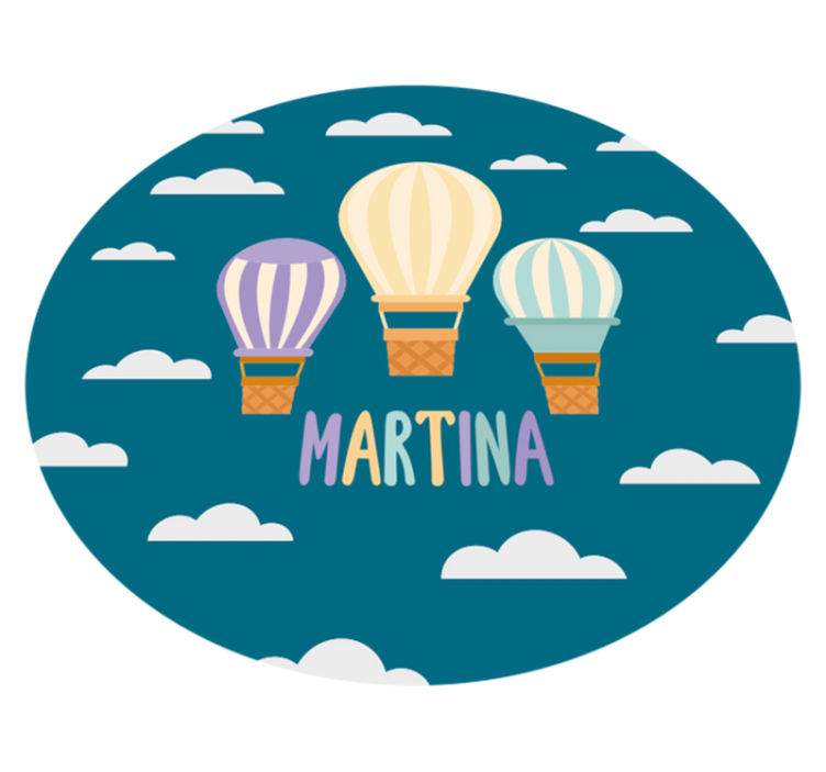 Tapete vinílico criança balões de ar com nome - TenStickers