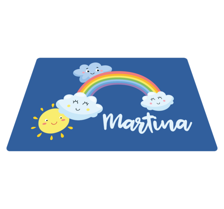 Tapete personalizado arco-íris e nuvens - TenStickers