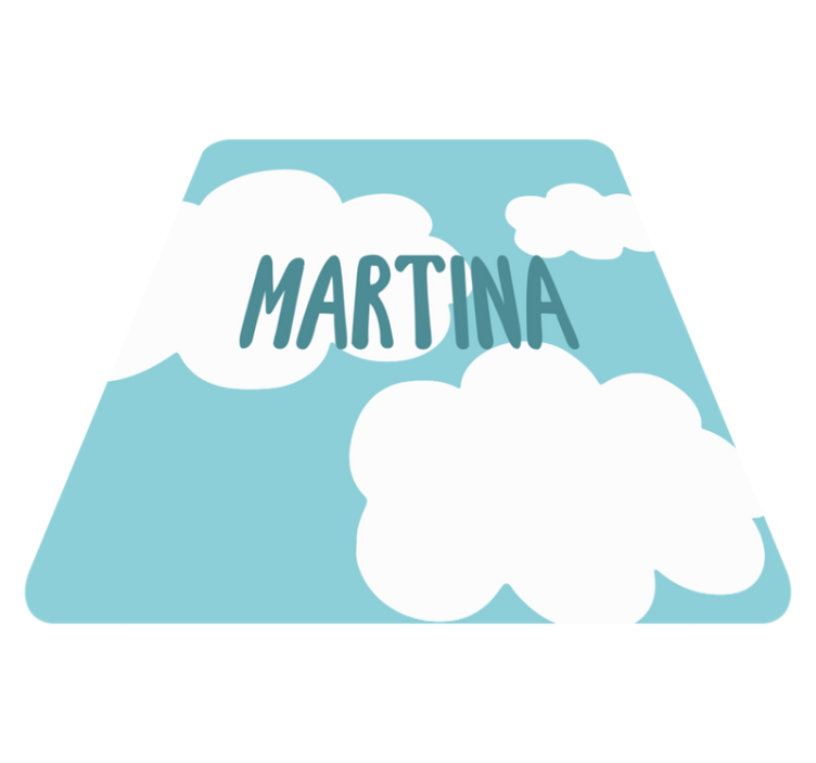 Tapete vinílico criança nuvens clássicas com nome - TenStickers