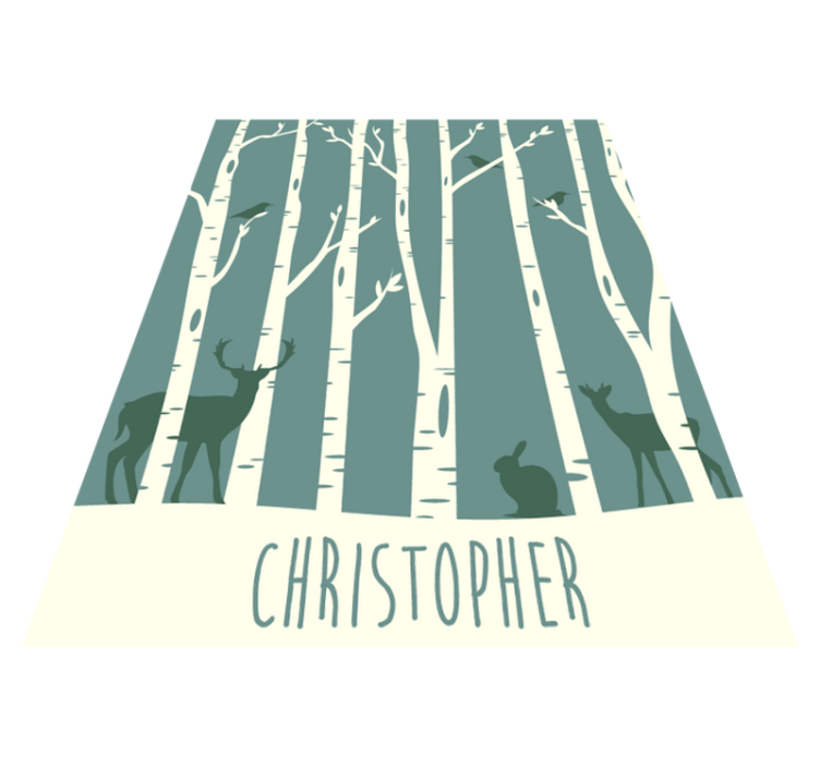 Tapete vinílico com nome tema amigos da floresta - TenStickers