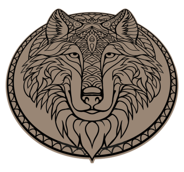 Tapete de animal com cabeça de lobo tribal - TenStickers