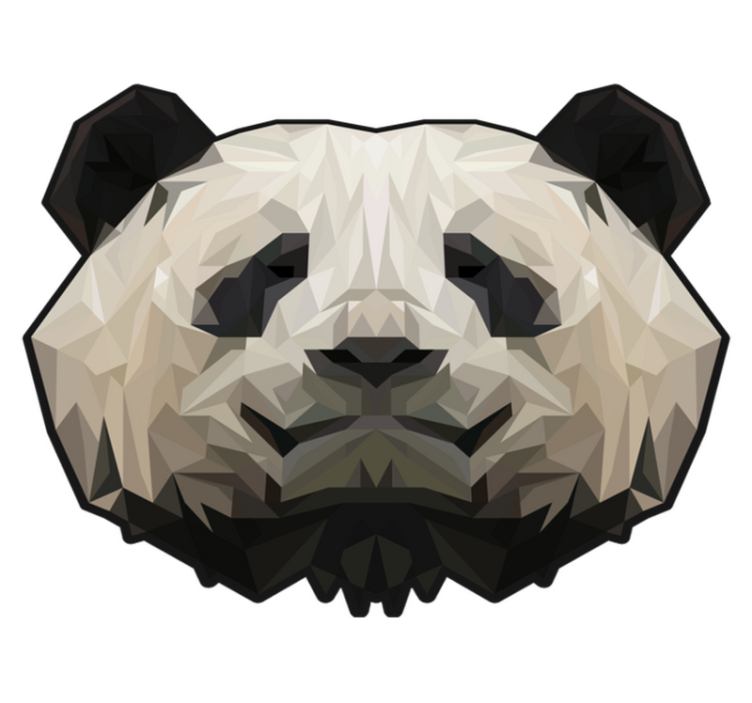 Tapete vinílico de animais rosto geométrico de panda - TenStickers