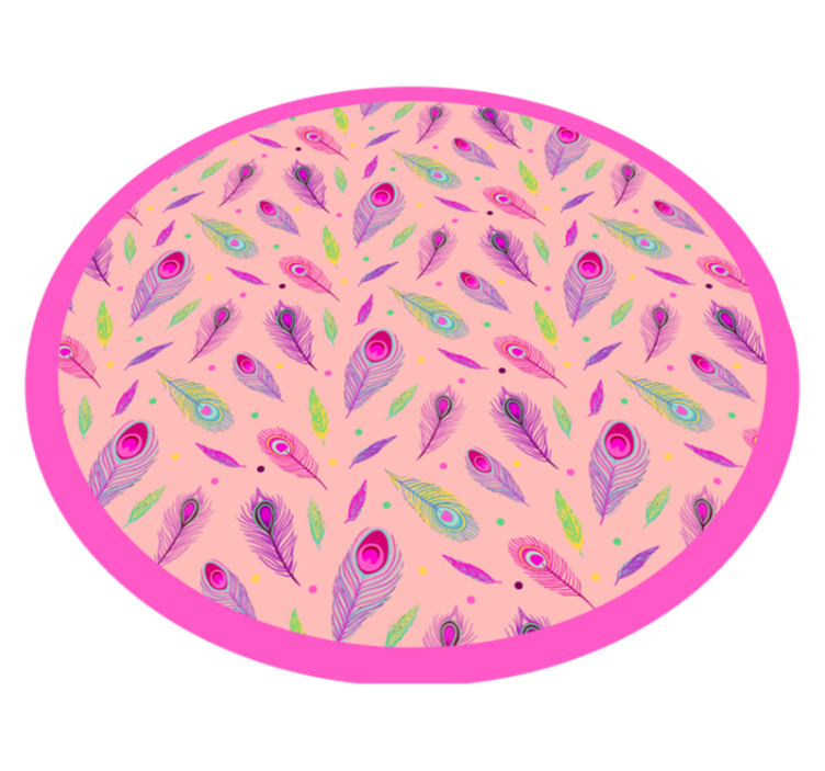 Tapete vinílico natureza padrão de penas coloridas - TenStickers