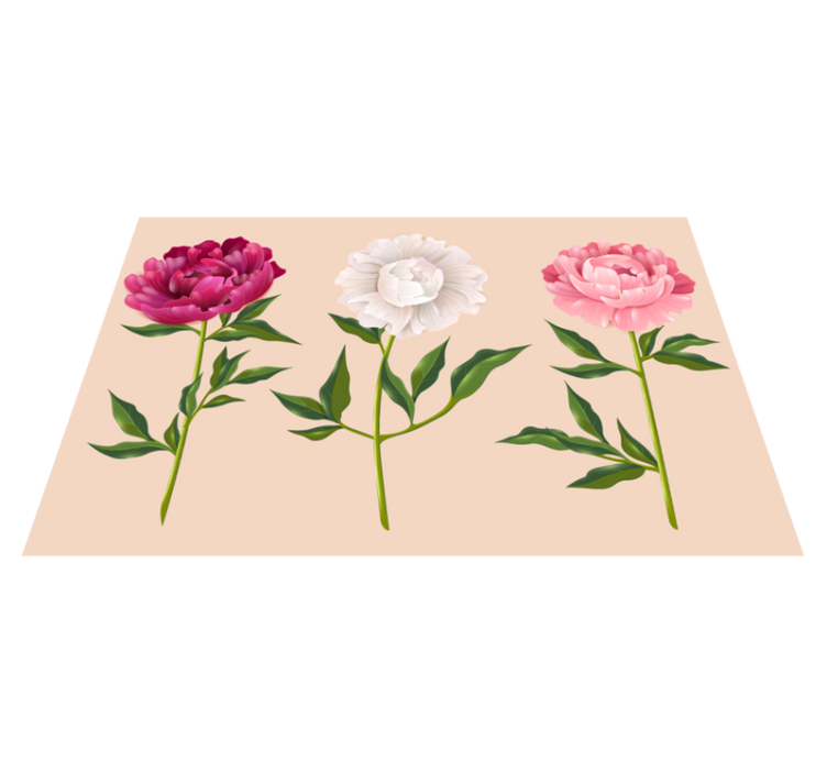 Peônia tapete floral de cores diferentes - TenStickers