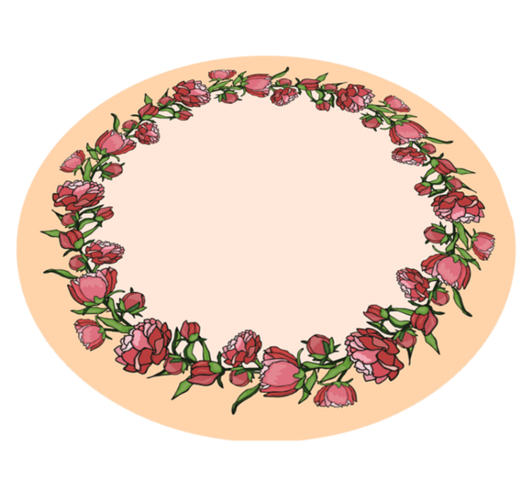 Tapete vinílico flores e plantas acento circular floral - TenStickers