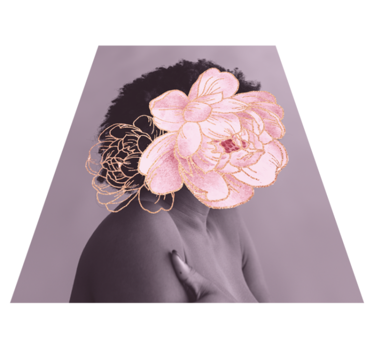 Tapete de vinil floral pessoa peônia - TenStickers