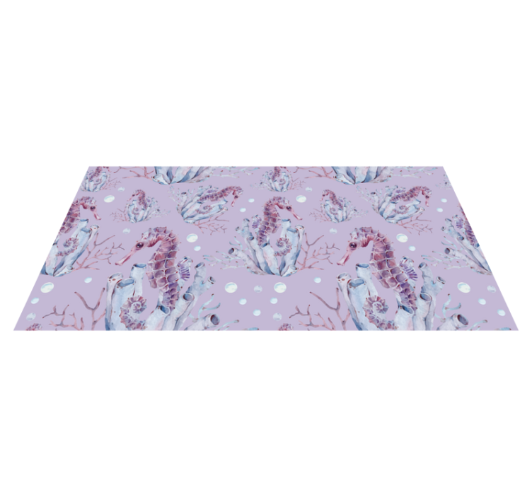 Tapete vinílico casa de banho design cavalo-marinho coral - TenStickers