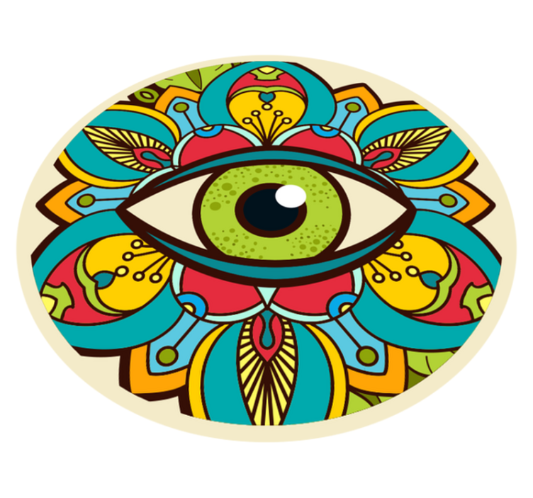 Tapete vinílico de mandala padrão de olhos coloridos - TenStickers