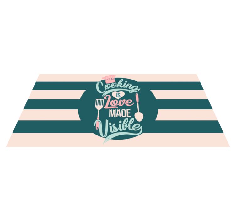 Cozinhar é amor tornado visível chão de cozinha - TenStickers