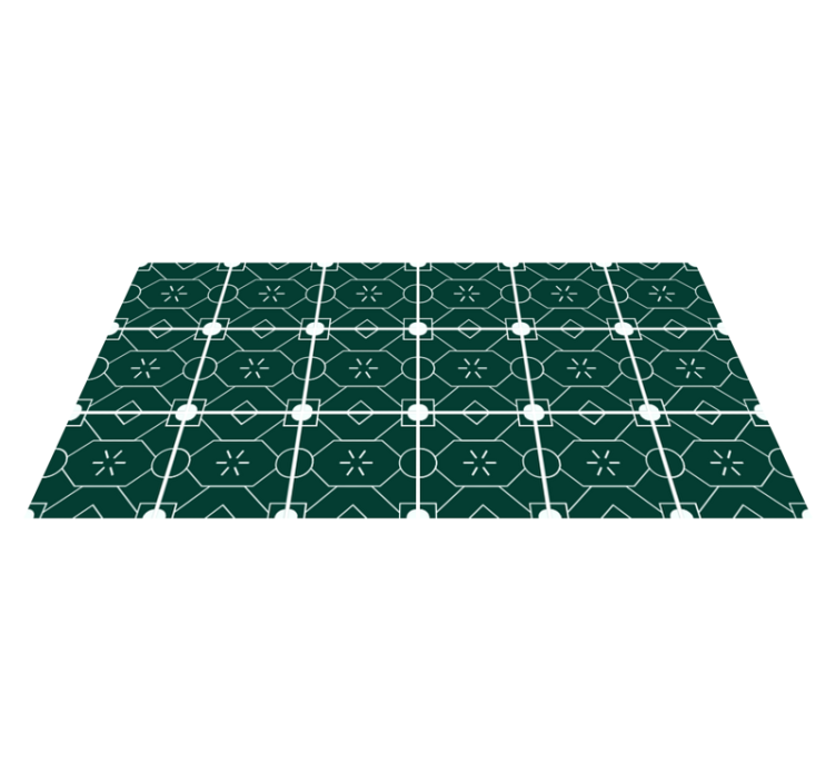 Tapete vinílico azulejos arranjo verde geométrico - TenStickers