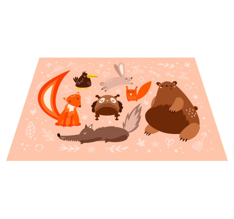 Tapete vinílico para bebés companheiros animais adoráveis - TenStickers