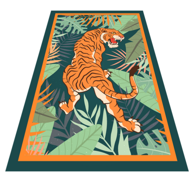 Tapete vinílico de animais ilustração de tigre feroz - TenStickers