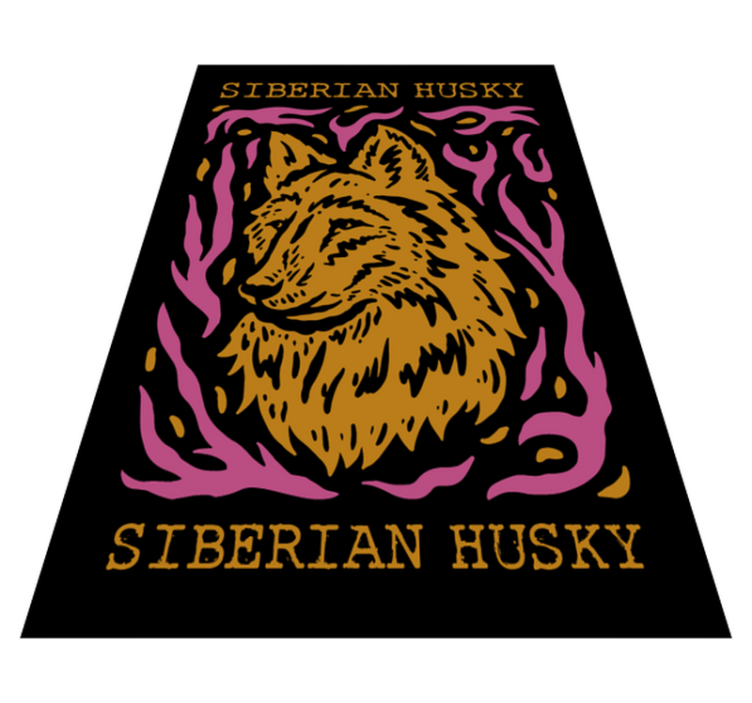 Lobo com tapete de vinil personalizado com nome - TenStickers