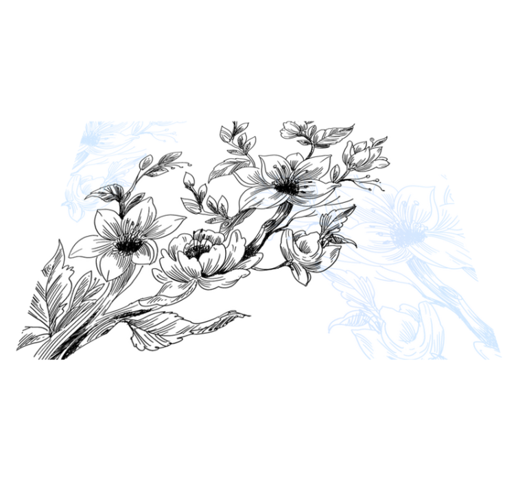 Tapete vinílico flores e plantas conceito de flor azul - TenStickers