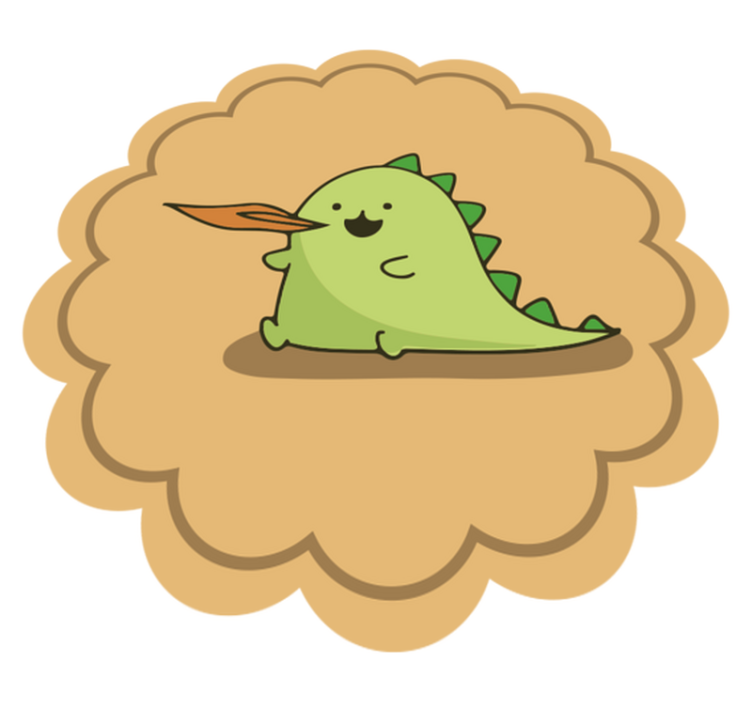 tapete vinilico dinossauro fofo cuspindo fogo - TenStickers