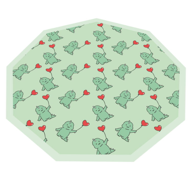 Tapete vinílico criança dragões verdes com corações - TenStickers