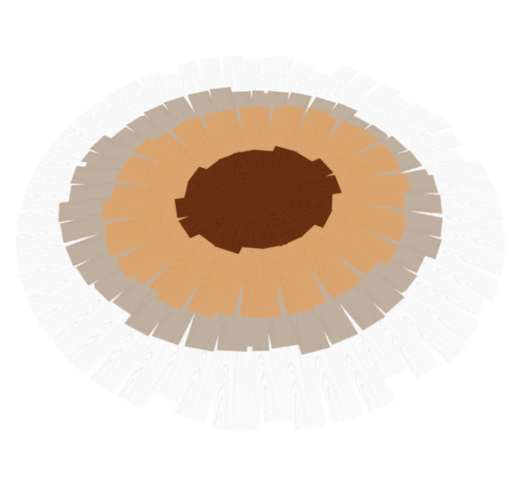 Tapete vinílico madeira design de tronco circular - TenStickers