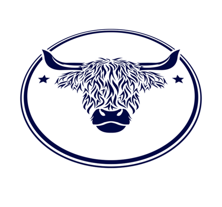 Tapete vinílico de animais emblema da vaca das terras altas - TenStickers