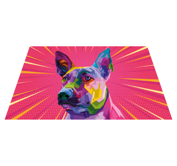 Tapete de vinil de animal de cão de pop art arco-íris - TenStickers