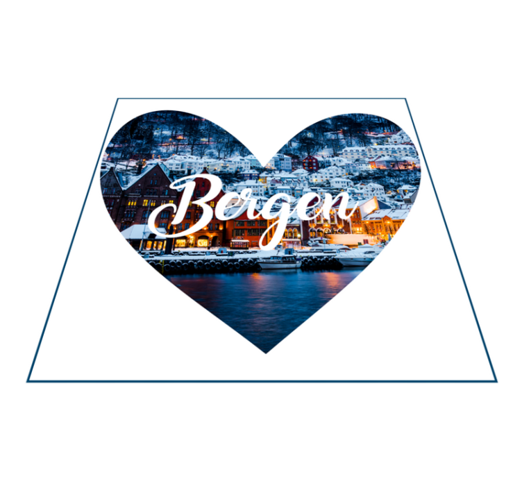 Eu amo bergen city heart nordic vinyl tapete - TenStickers