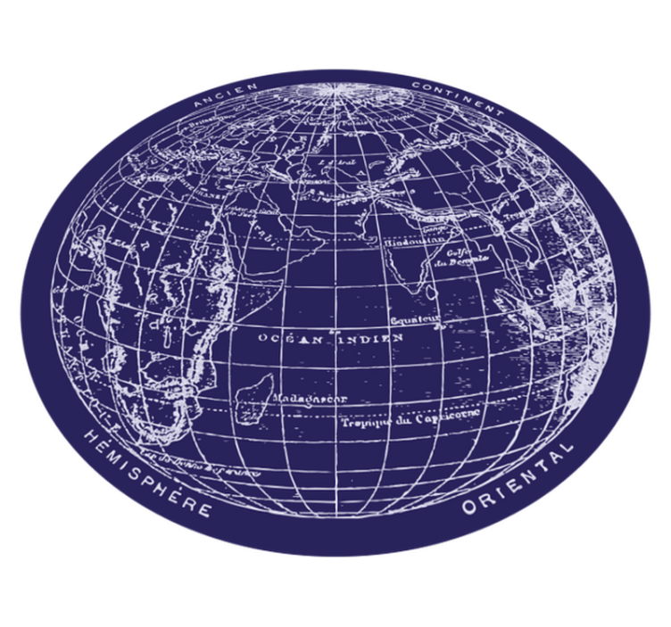 Tapete de vinil de mapa-múndi circular - TenStickers