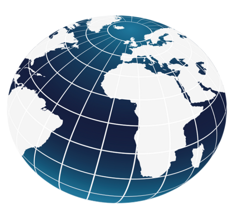 Com meridianos mapa-múndi tapete de vinil - TenStickers