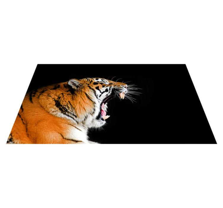 Tapete vinílico para gabinete Animal tigre zangado - TenStickers